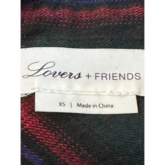 Women's‎ Lovers + Friends Shirt, XS, Green Plaid - Picture 8 of 8